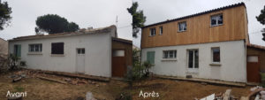 Maison avant / après rehaussement en bois - MBA MENUISERIE