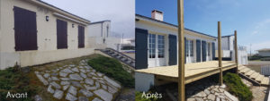 Avant / après terrasse en bois 2 - MBA MENUISERIE
