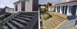 Avant / après terrasse en bois - MBA MENUISERIE