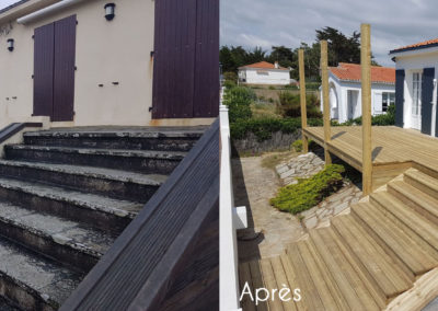 Avant / après terrasse en bois - MBA MENUISERIE